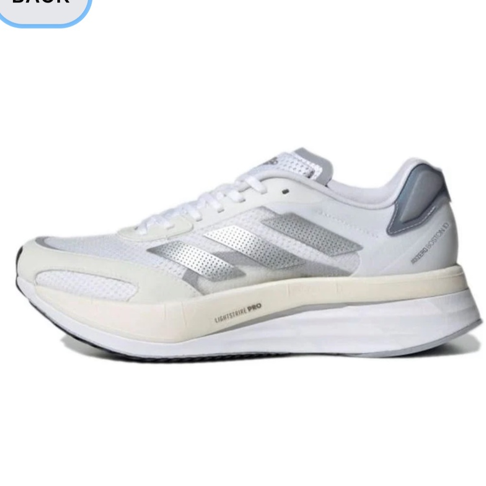 adidas Adizero Boston 10 'White Silver Metallic’ / Women’s 9.5 / Good Condition